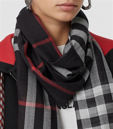 burberry metallic check silk and wool scarf|Burberry giant check print scarf.